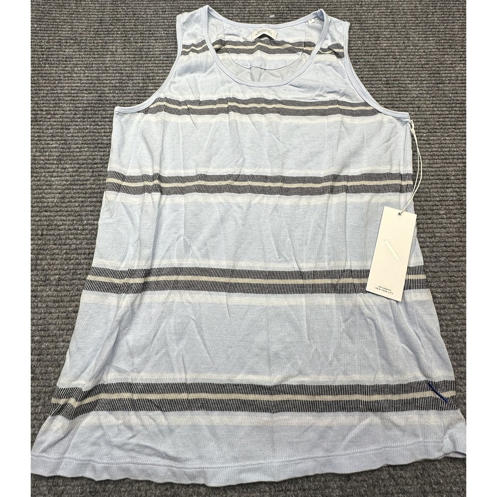 Saturdays New York City Tank Top Mens Small Sky Blue Stripe Nick S Lightweight